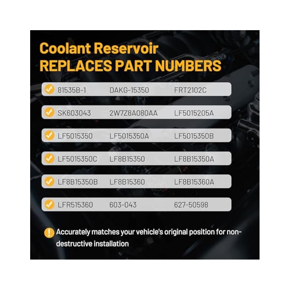 For Engine Coolant Reservoir for Mazda 3 2004,2013, PP Plastic, Compatible with