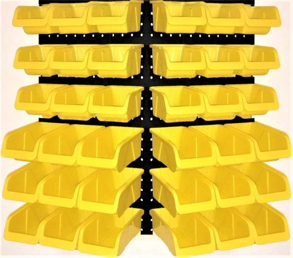 36 Pack Pegboard Storage Bins Kit Medium & Large Yellow Organizer