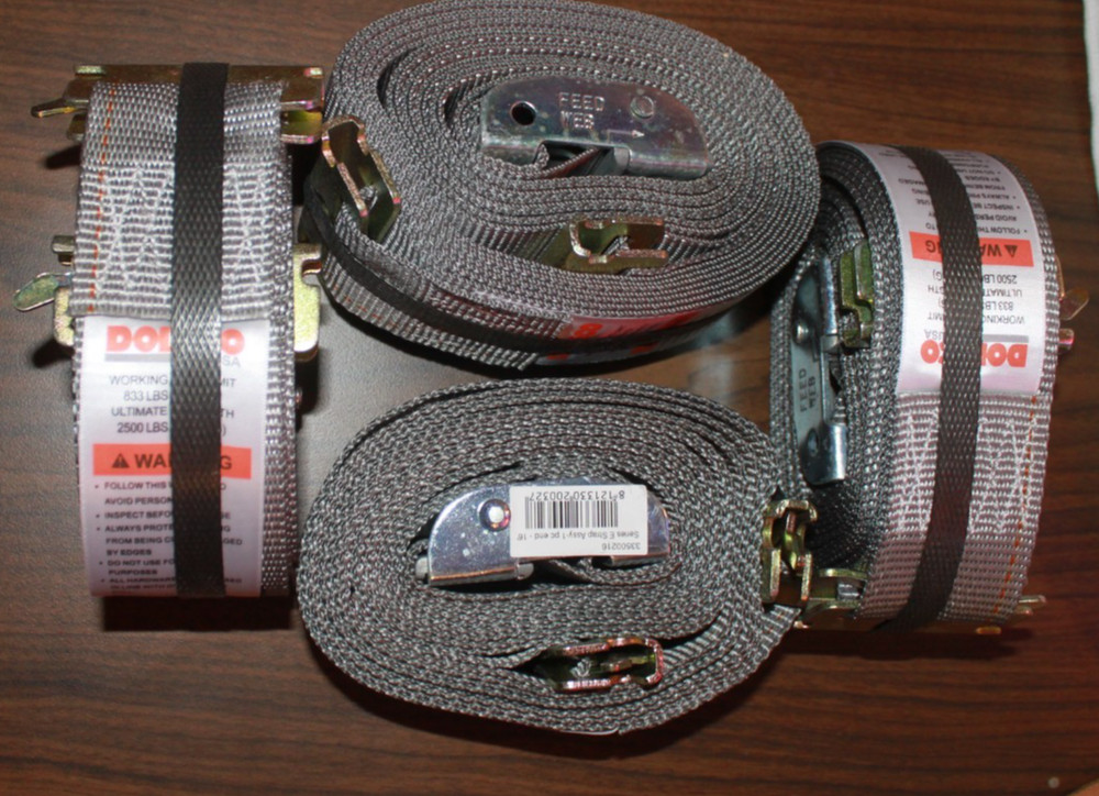 (4 PACK) DOLECO 2" X 16' SERIES E CAM BUCKLE STRAP  GREY