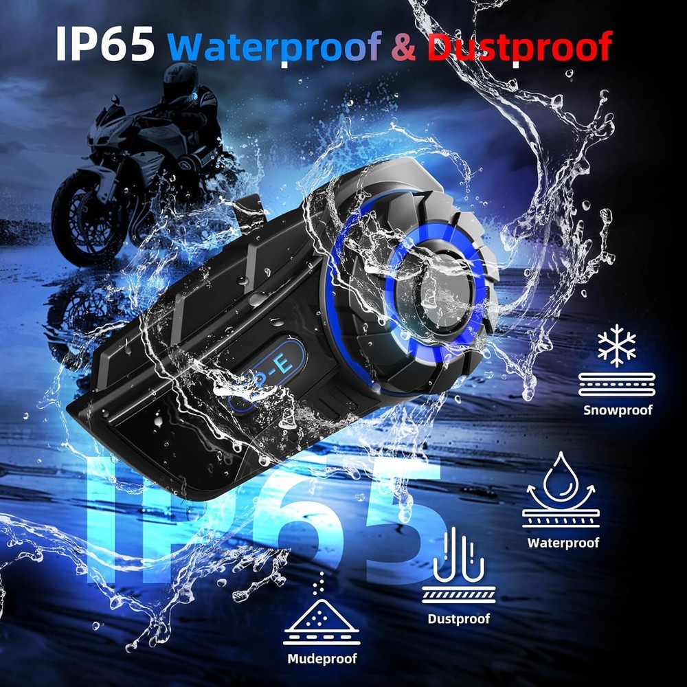 Moman CP-E Intercom Headset Group Communication 2000M Up to 6 Riders 1 Pack