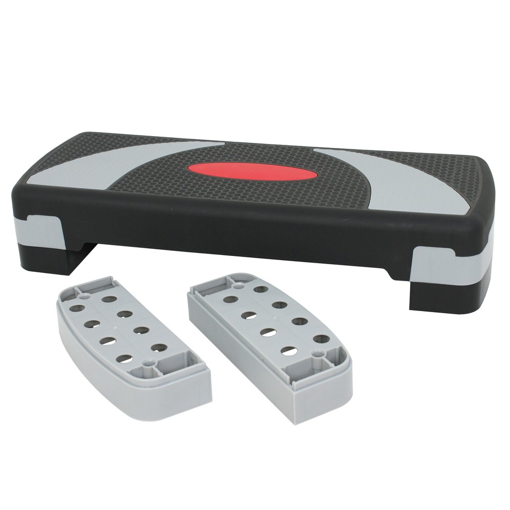 2PCS 31" Step Aerobic Stepper Platform Exercise Step w/4 Risers Adjustable High