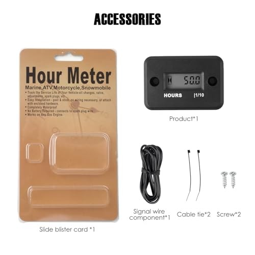 Self Powered Digital/LCD Digital Hour Meter Built-in Battery Waterproof ABS