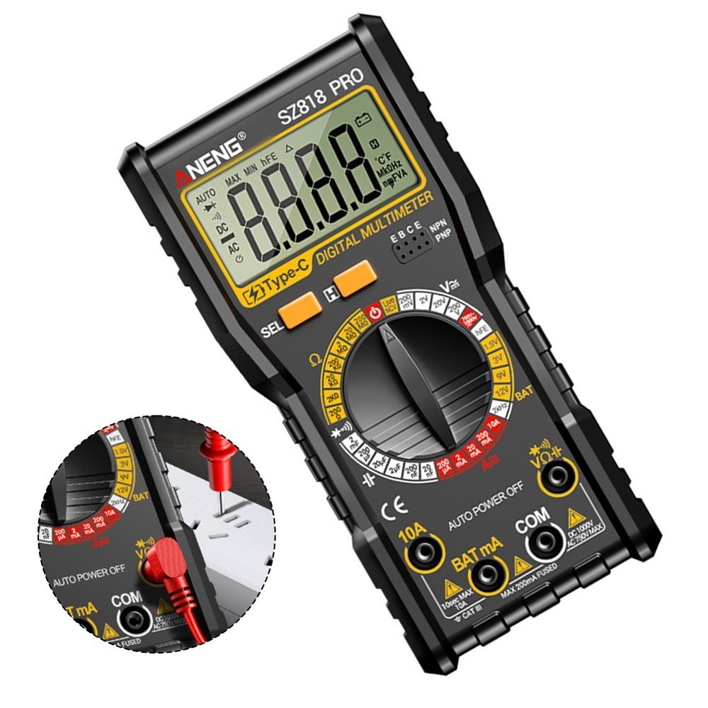 Accurate Digital Multimeter SZ818 PRO for AC DC Voltage and Current Testing Use