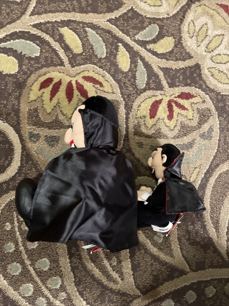 2Universal Studios Monsters 1999 Plush Dracula 16" & 8” Halloween Decorations