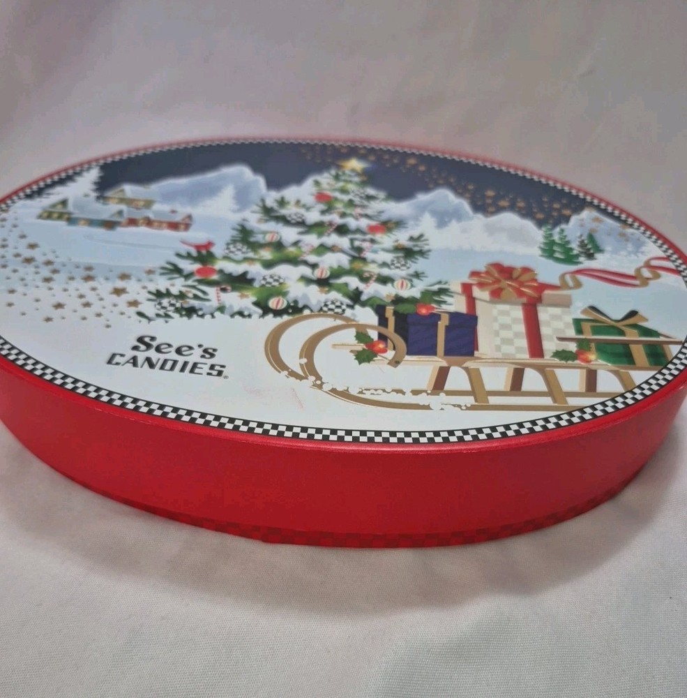 See’s Candies Holiday Box 2022 Empty w/ Insert – Refillable Gift Display