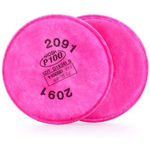 3M Performance P100 Particulate Filter: 2091 Particulate Filter, 1-pair (Pink) 3