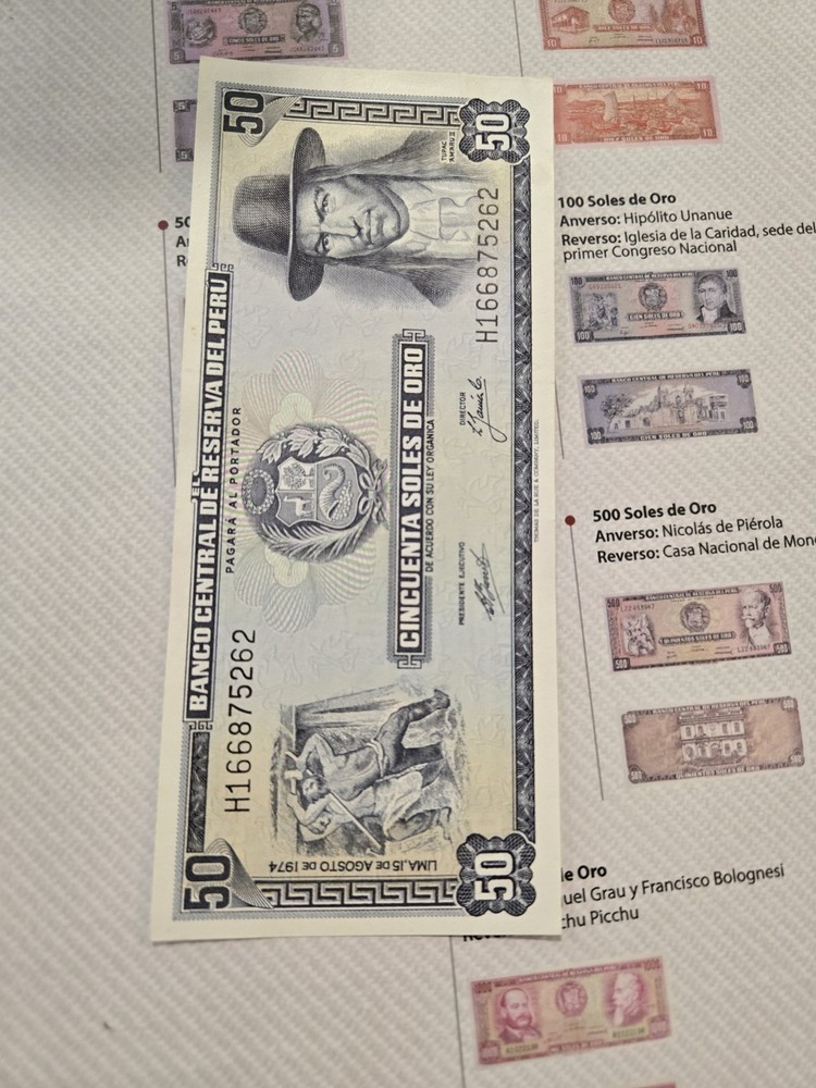 Complete Set Sol de Oro Peru Banknotes