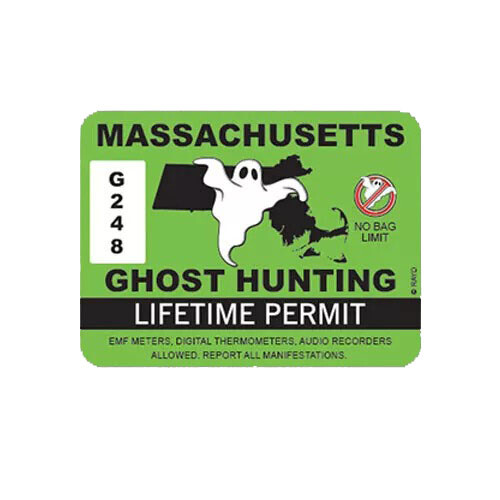 Massachusetts Ghost Hunting Permit Sticker Decal