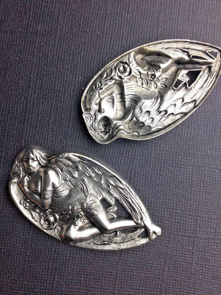 12824 Sleeping Angel Jewelry Finding Matte Silver Oxidized