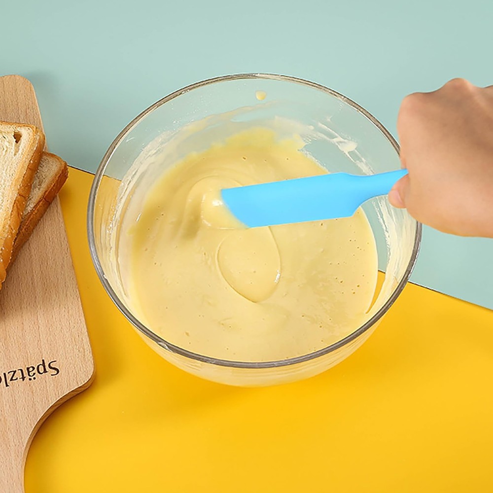 【5 Pack】Silicone Jar Spatula, Long Handle Jar Scraper Spurtle, Sou