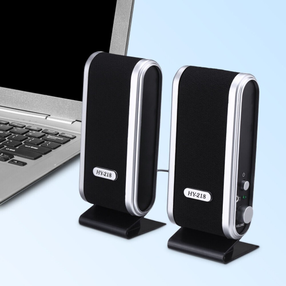 US 1-2 Pc USB Power Stereo Speaker System 3.5mm Jack For Desktop Laptop Computer