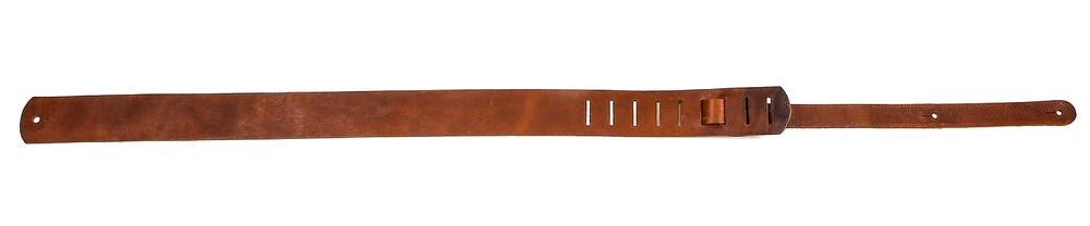 2 1/4" Wide Tan Saddle Cowhide Classic Guitar Strap