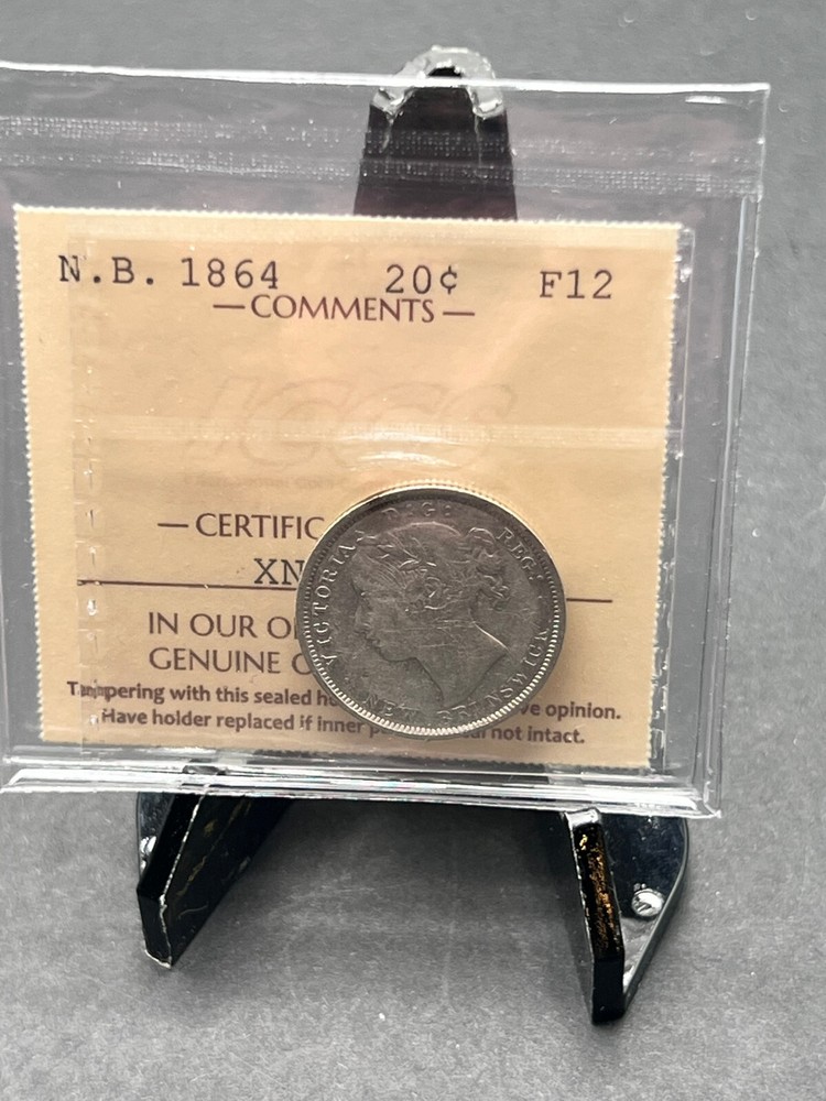 1864 NB 20 cent Graded ICCS F-12
