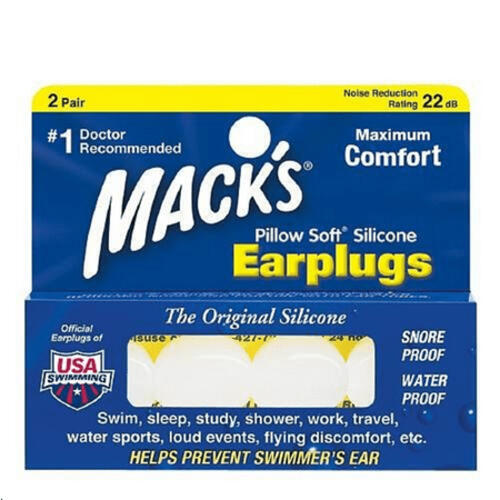 Macks Pillow Soft Silicone Ear Plugs 2 Pairs (2 Pack)
