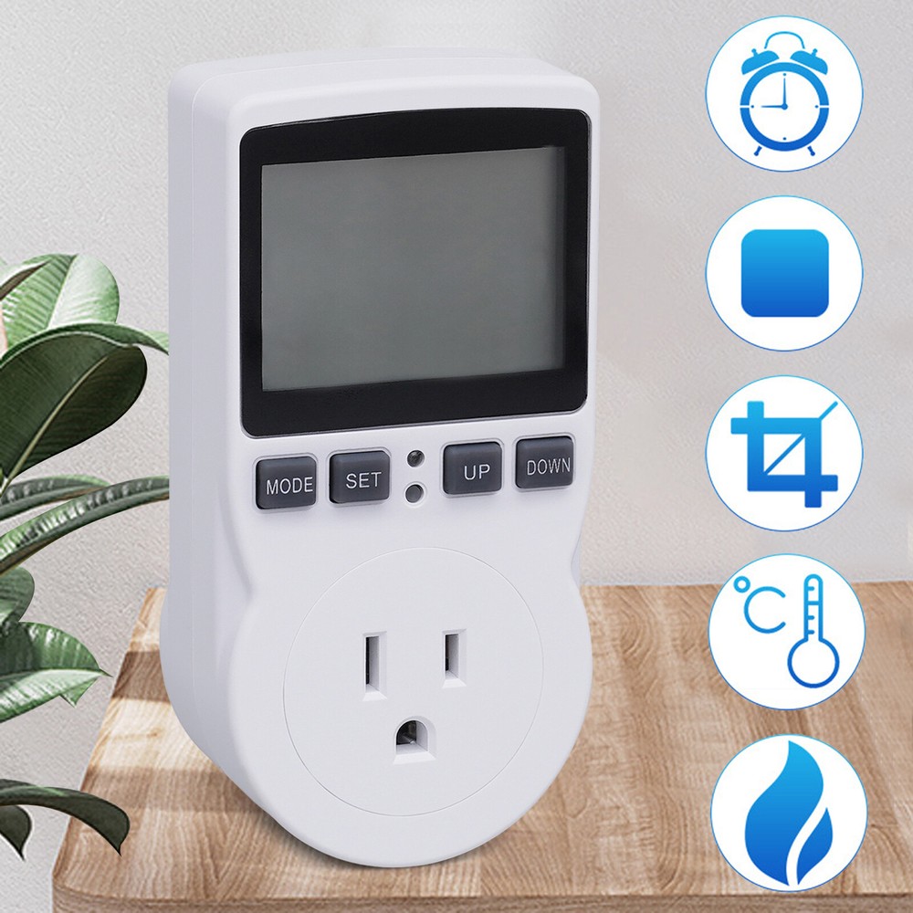 Digital Thermostat Outlet Plug Temperature Controller Outlet Socket 15A 1800W