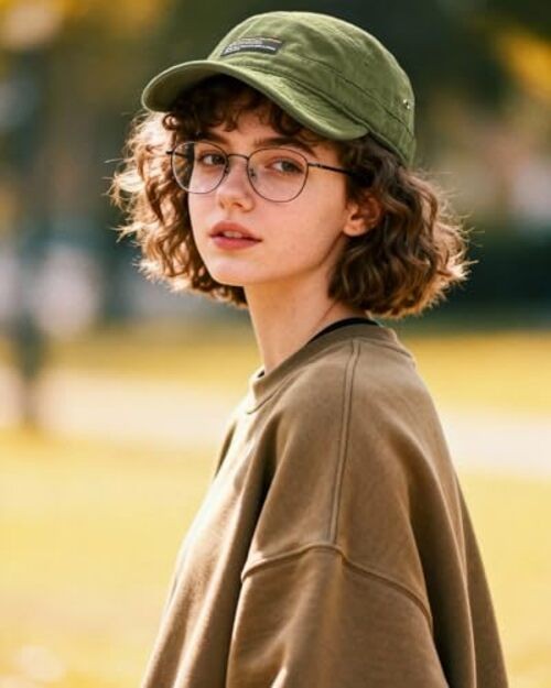 Short Brim Baseball Cap 5 Panel Hat Soft Short Bill One Size Dy09-green
