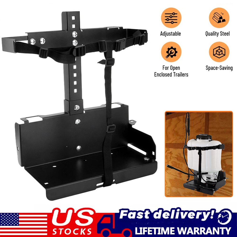 Adjustable Backpack Sprayer Rack, For Landscape Trailers/Enclosed Trailers Black
