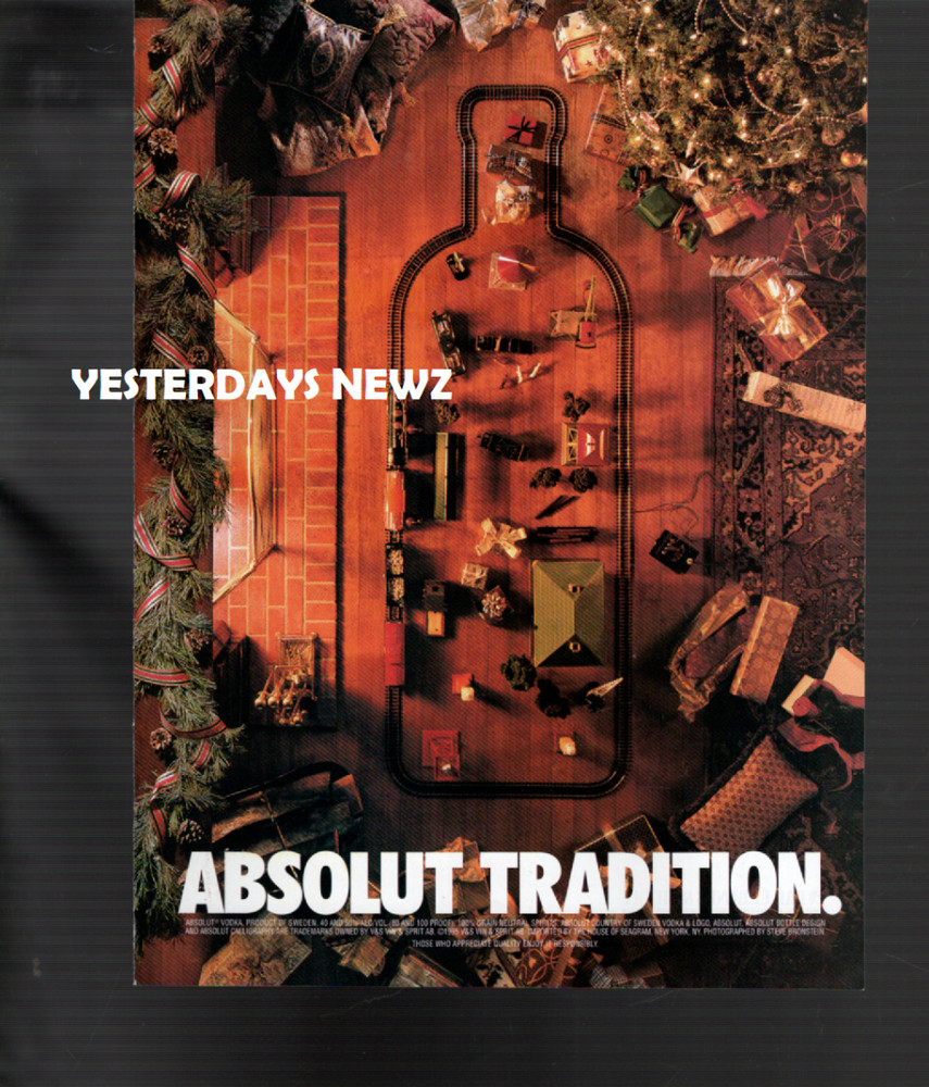 1995 Print Ad for Absolut Vodka "Absolut  Tradition"
