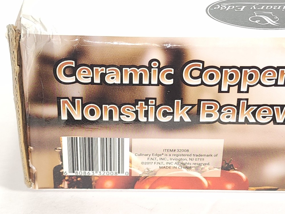 Culinary Edge Copper Ceramic Nonstick Bakeware Set, Assorted Items, 4 Piece