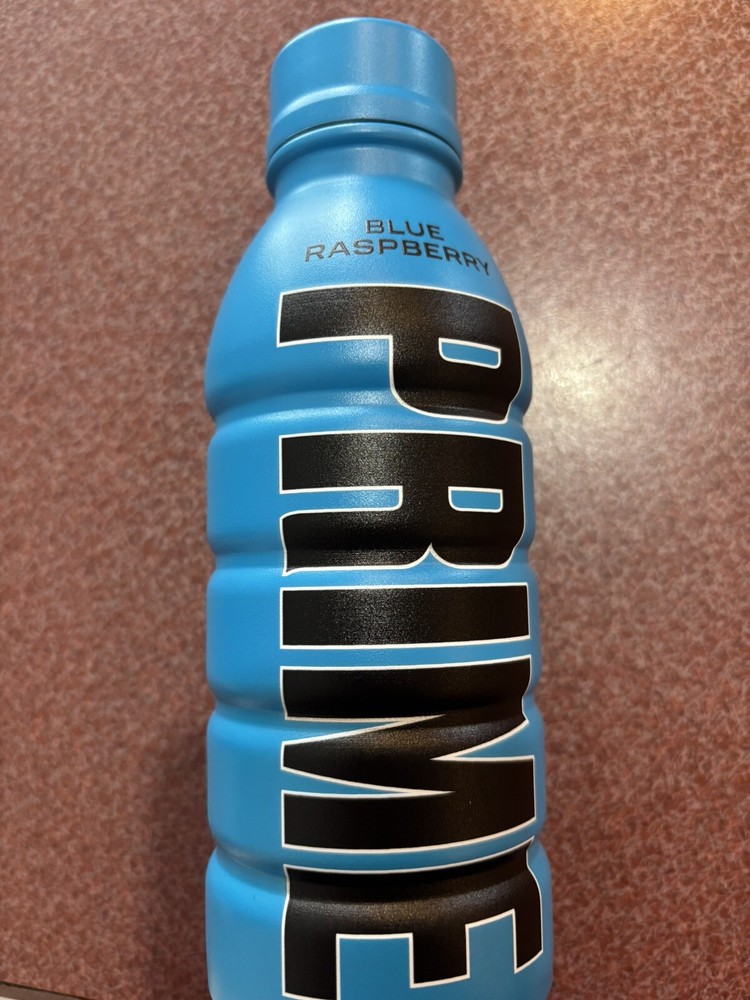 NEW! PRIME HYDRATION ALUMINUM WATER BOTTLE, BLUE RASPBERRY