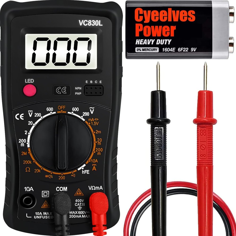 Digital Multimeter Tester with Ohm Volt Amp & Resistance Diode Voltage Tester