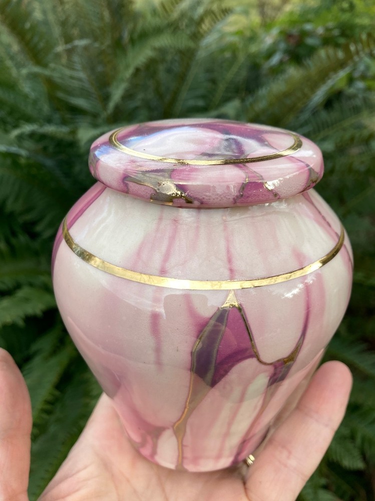 Handmade Ceramic Cremation Urn in Ruby Red, small size for pet ashes, 50 ci