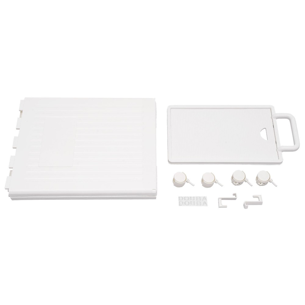 White Collapsible Storage Box with Lid & Wheels - Versatile Organizer