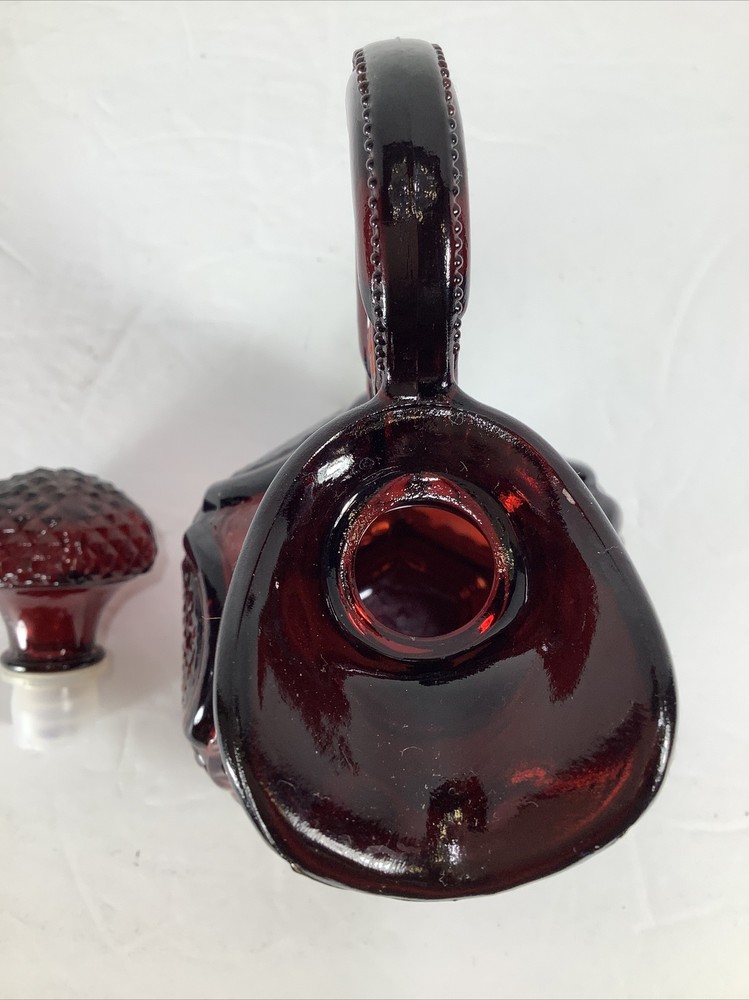 Vintage~ Avon® Ruby Red Decorative Glass Pitcher/Perfume Bottle w/Stopper