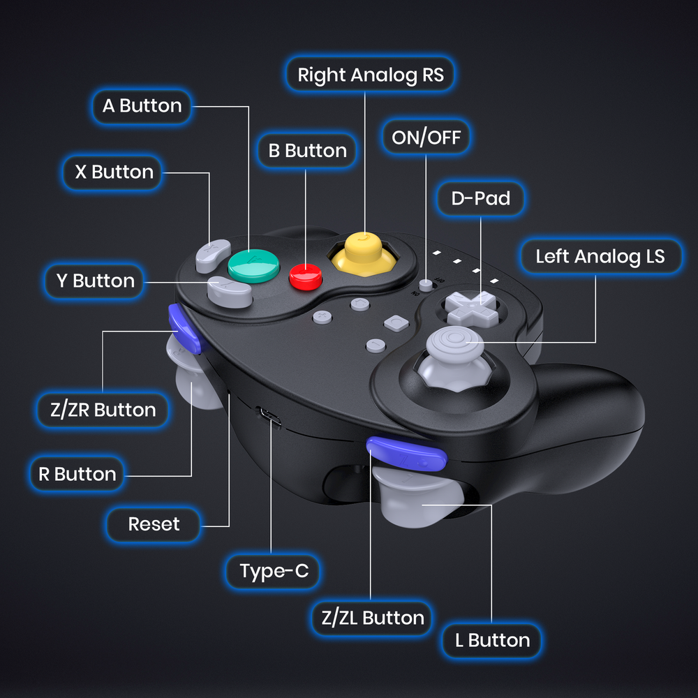 Wirless Gamecube Switch Pro Controller for Nintendo Switch MAC Windows PC Steam