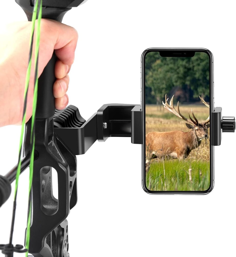 Universal Cell Phone Holder Mount 360° Smartphone Compound Bow Adapter Black