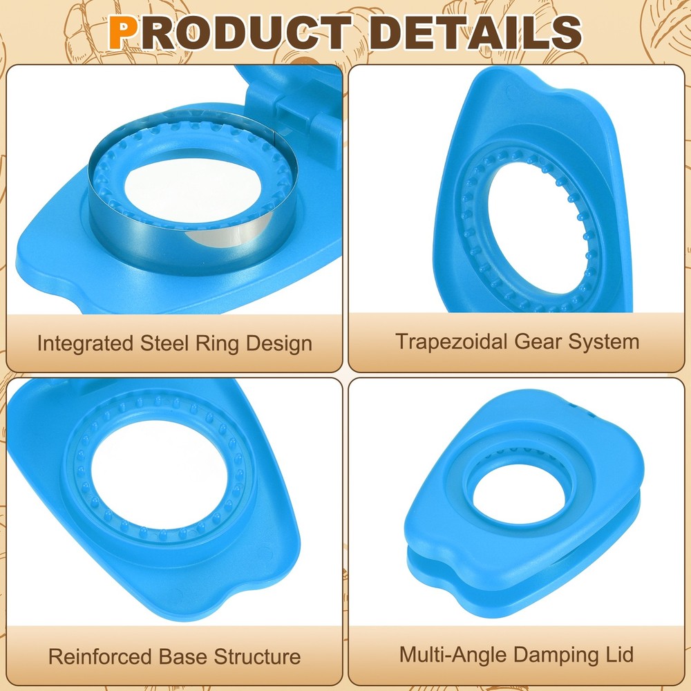 Crustless Sandwich Cutter, Round Apple(Blue)