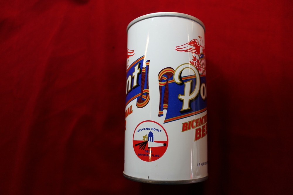 EMPTY WHITE POINT BICENTENNIAL AIR-PACK BEER CAN, STEVENS POINT BREWERY, NO BEER