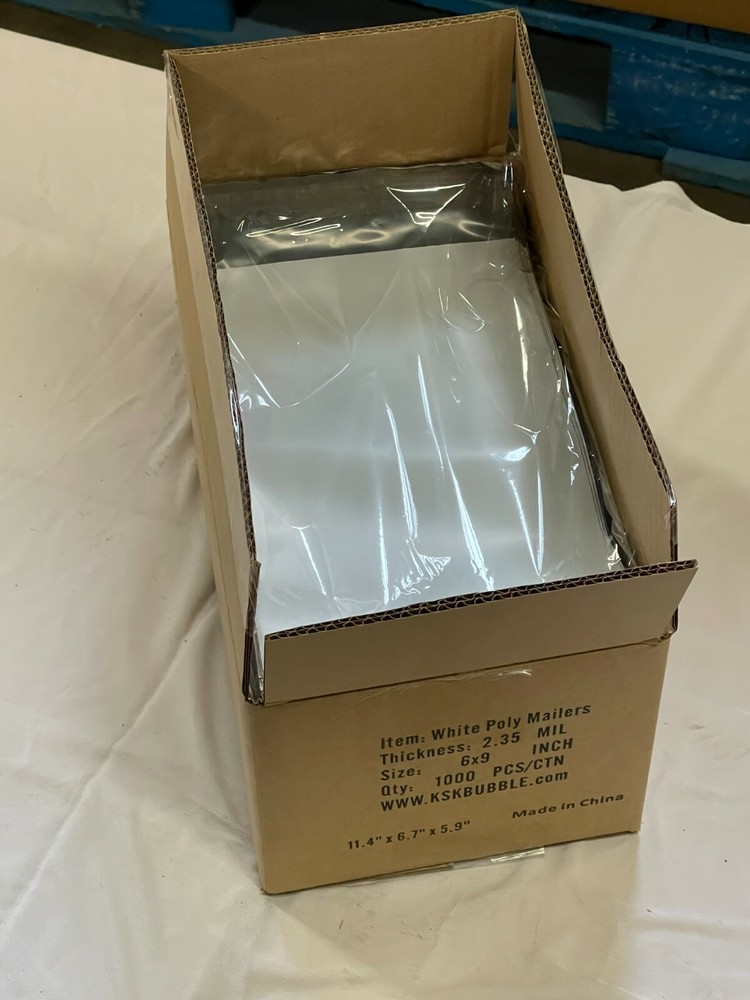 KSK Packaging 6" x 9" Plain Poly Mailers Shipping Envelopes 2.35MIL