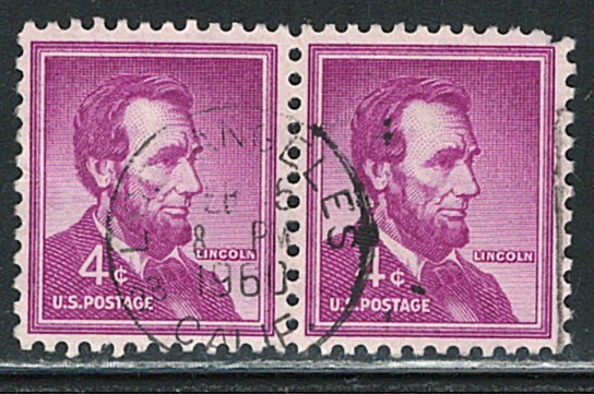 Nice US pair of SON Cancel stamp , (used)