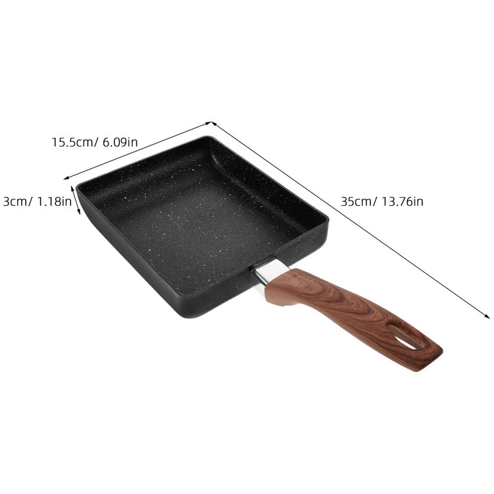 Aluminum Skillet Non-stick Copper Rectangular Frying Pan Nonstick Cookware