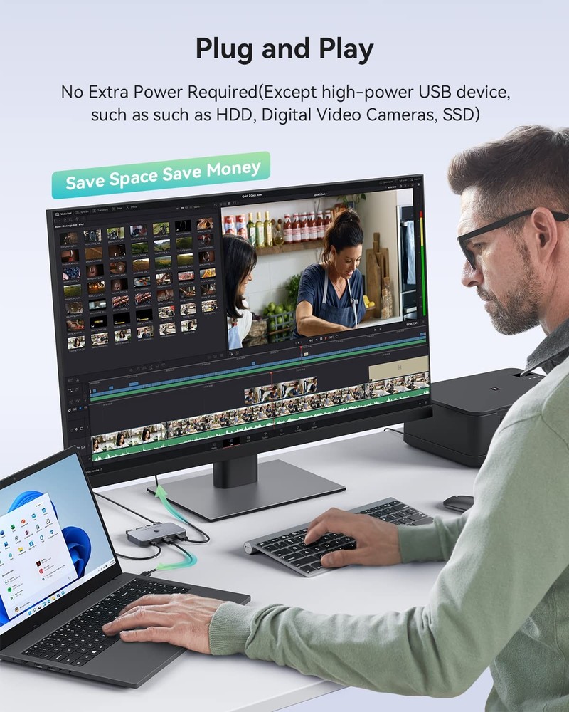 Aluminum USB 3.0 Switch, 2 Computers Share 4 Devices, 2-Pack USB 3.0 Cables