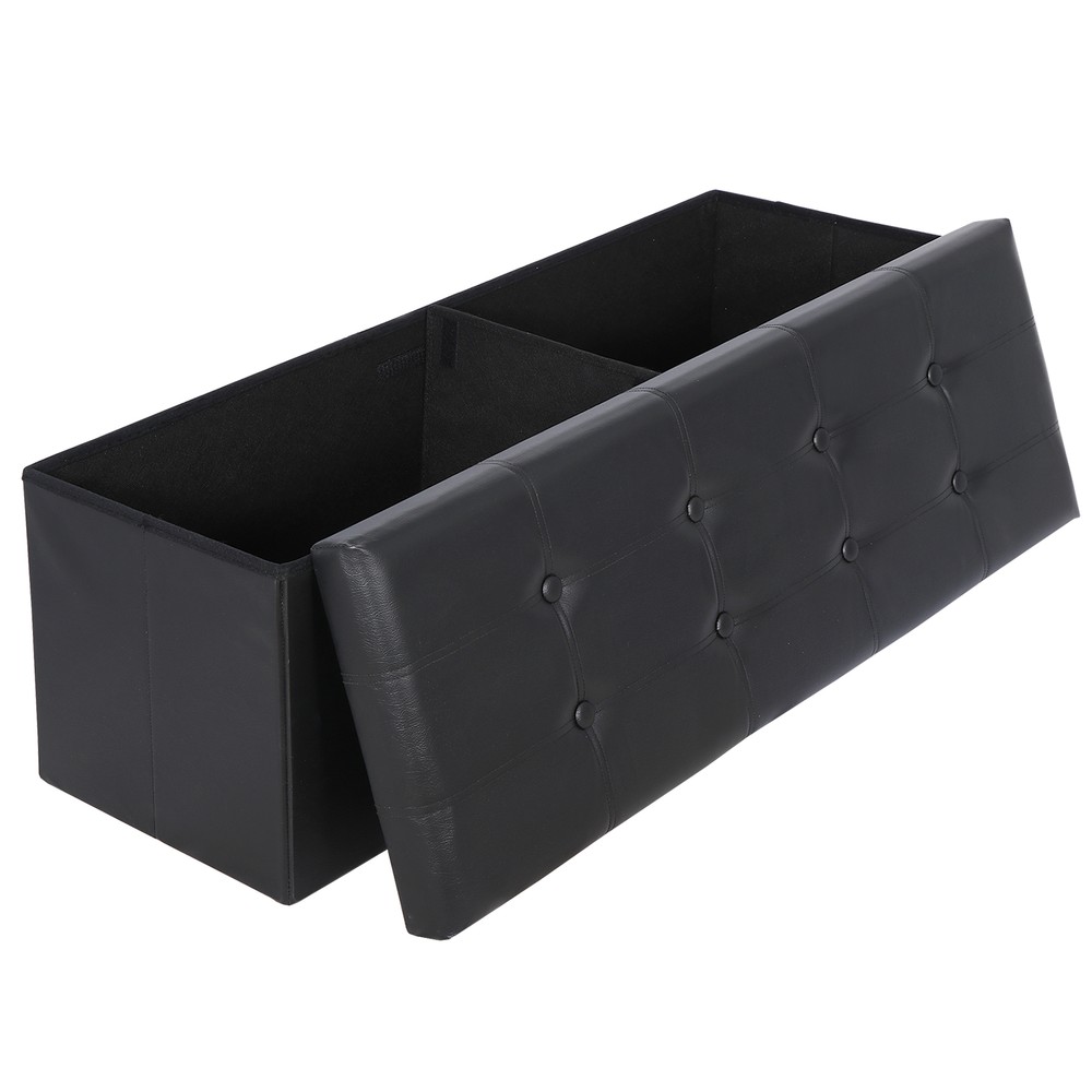43" Folding Storage Ottoman Bench Storage Stools Footrest for Home Organizer