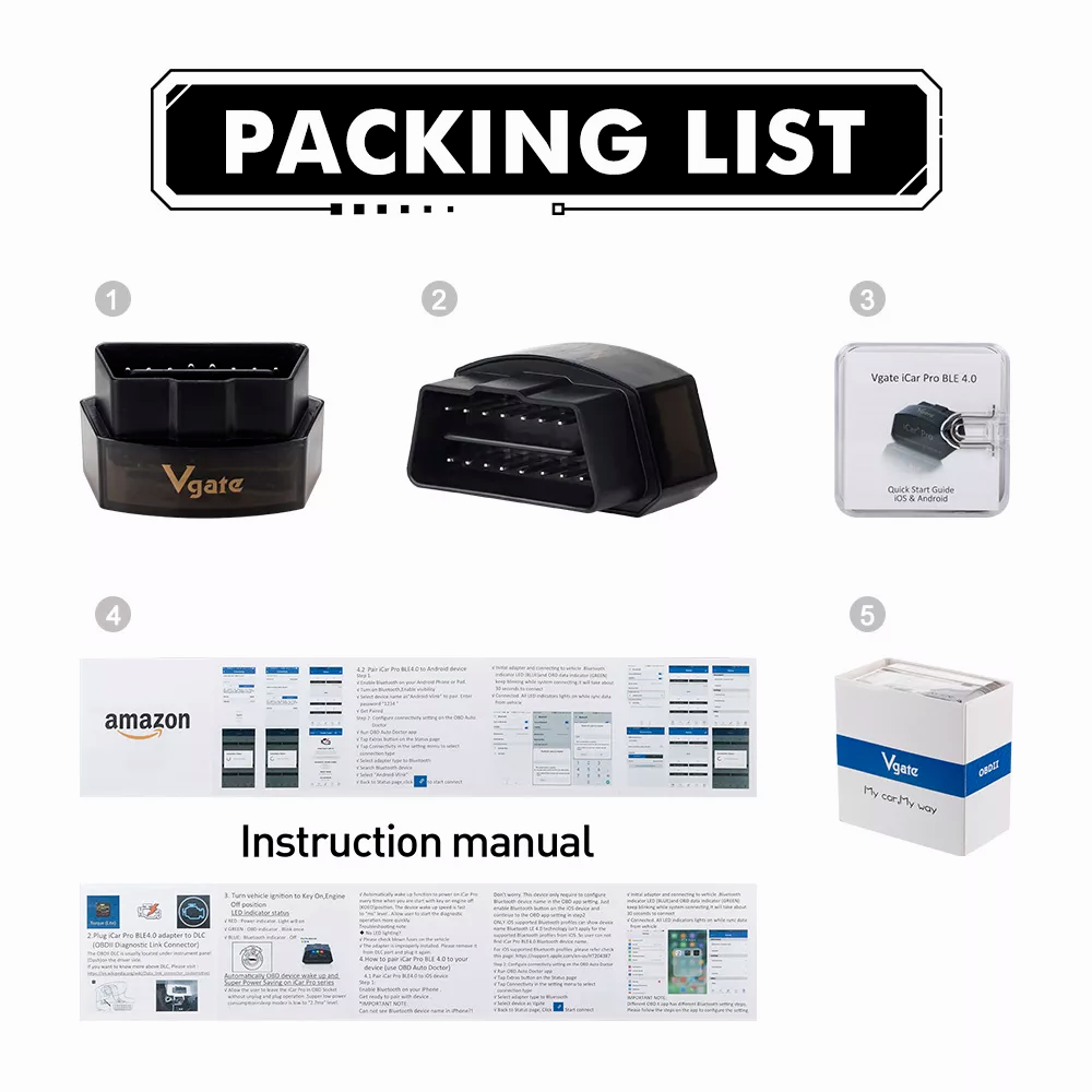 Vgate iCar Pro Bluetooth 4.0 ELM327 OBD2 Car Code Reader Scaner For IOS Android