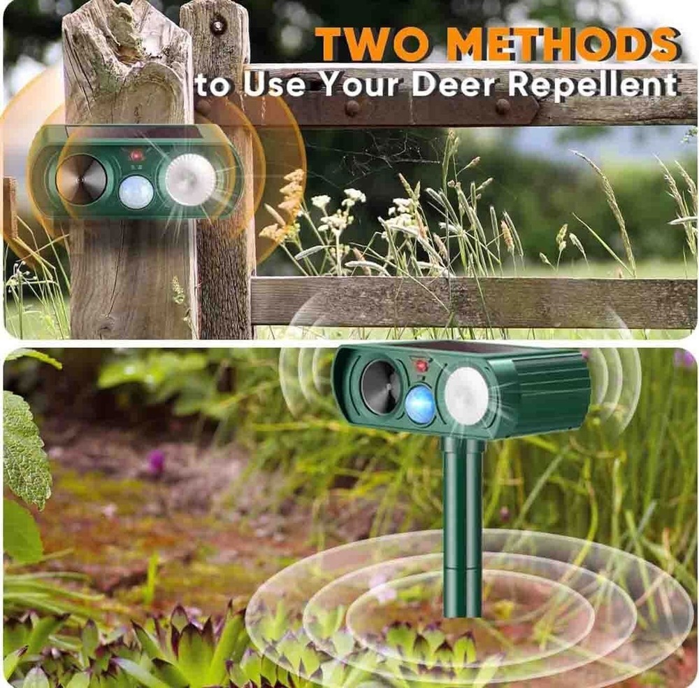 Solar Ultrasonic Bird Repellers Pest Control Scarer Deterrent Fox Motion Sensor