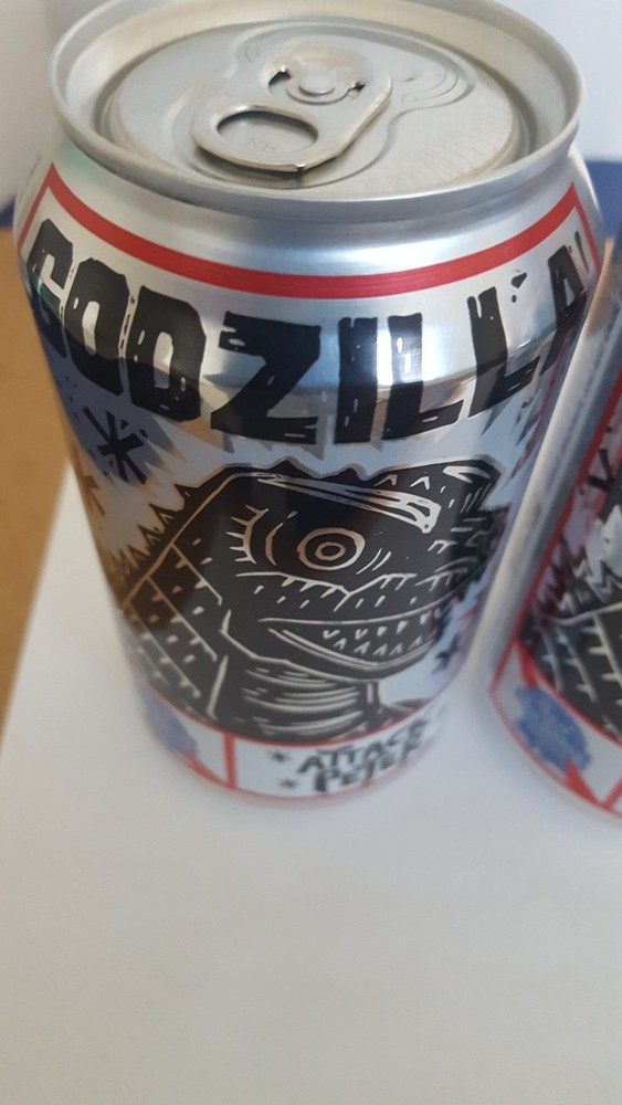 PBR Godzilla Pabst Blue Ribbon Beer 12 oz (3) Cans Attack PETER EMPTY..EMPTY..