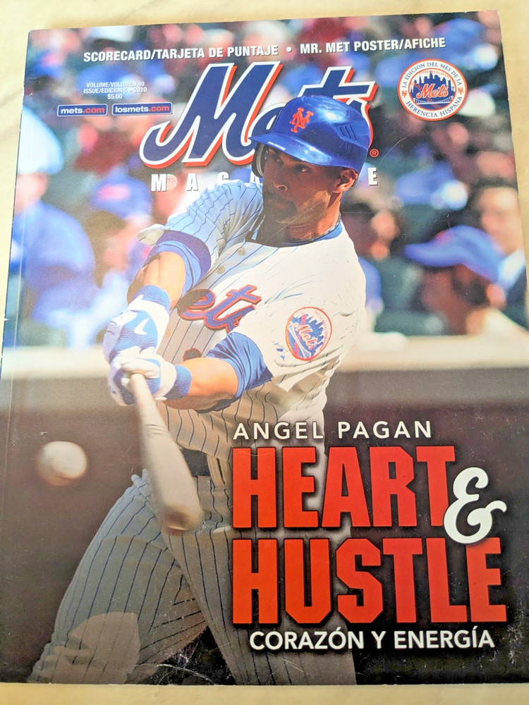 ANGEL PAGAN 2010 METS PROGRAM HEART & HUSTLE VOLUME 49 UNSCORED