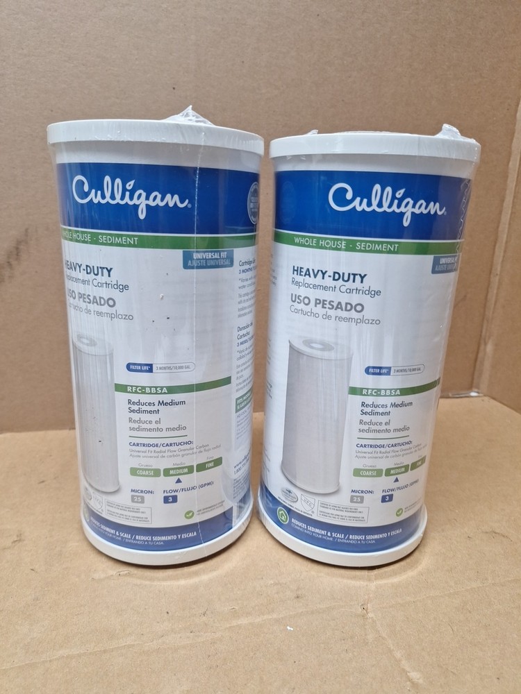 (2 Pack) Culligan Whole Home Sediment Heavy Duty 1” Replacement Filter RFC-BBSA