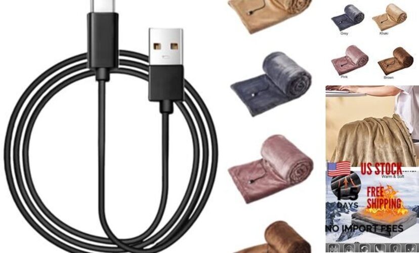 Electric Heated Blanket USB Cable, Includes only The USB Data Cable #3-5