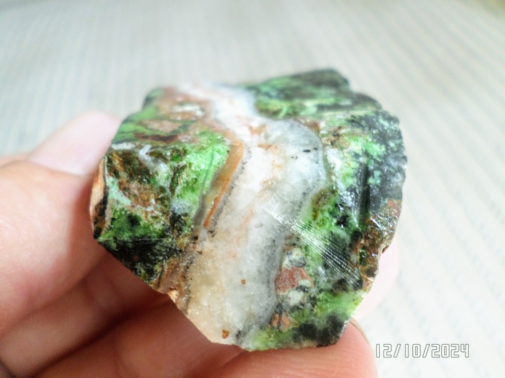 Gaspeite gemstone slab