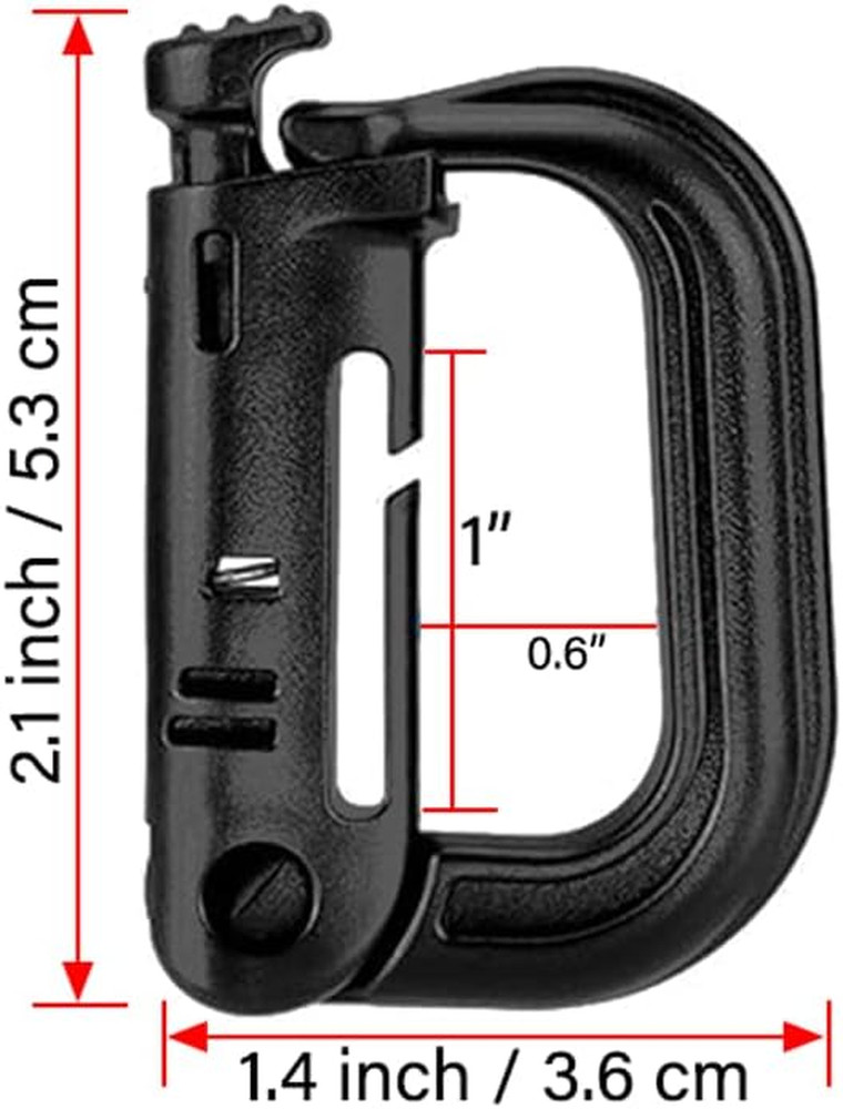 12 Pack Multipurpose D-Ring Grimlock Locking for Molle Webbing Molle Clips Hangi