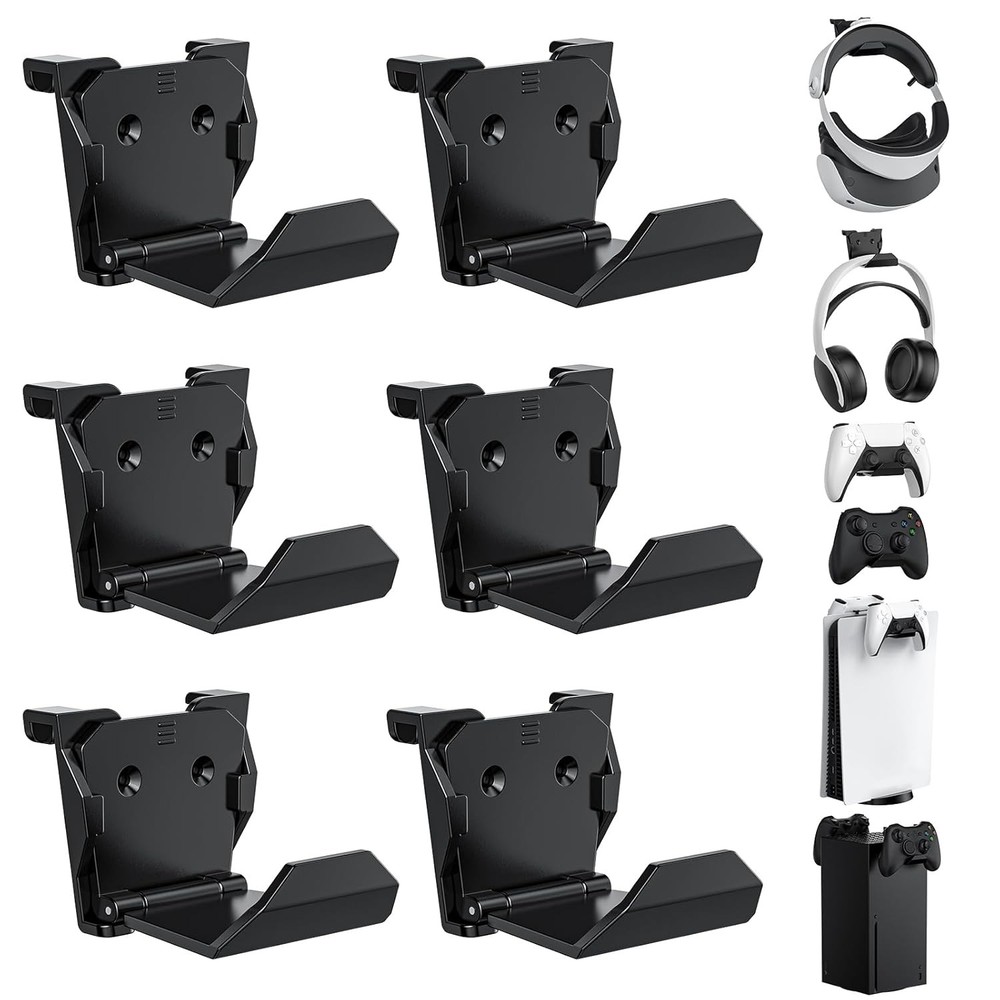 KUNSLUCK 6 Pack Controller Wall Mount – Universal Game Controller Holder for P