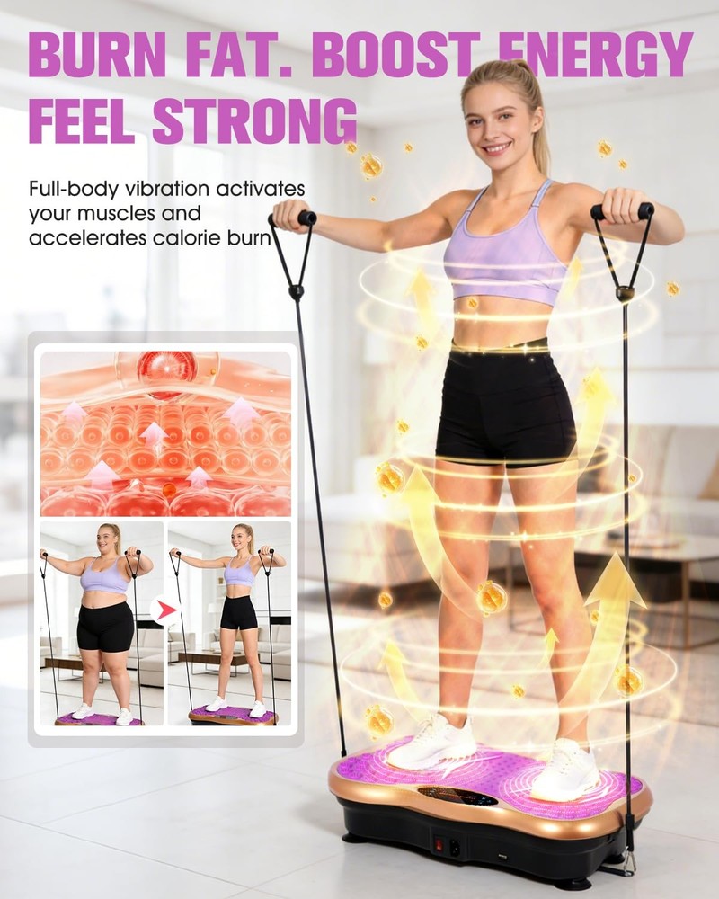 Vibration Plate Exercise Machine, Full Body Vibration Platform for Lymphatic ...
