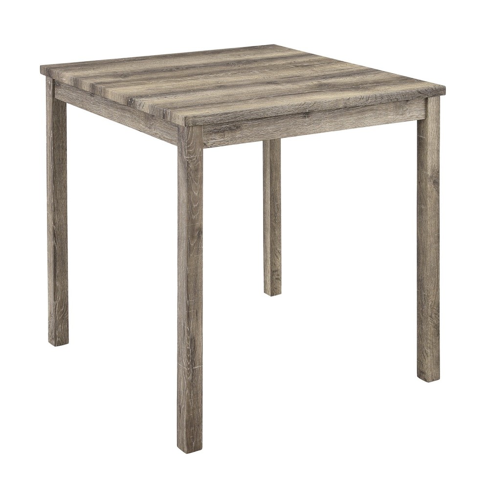 5 Piece Dining Table Set Square Wooden Table w/ 4 Upholstered Saddle Stools