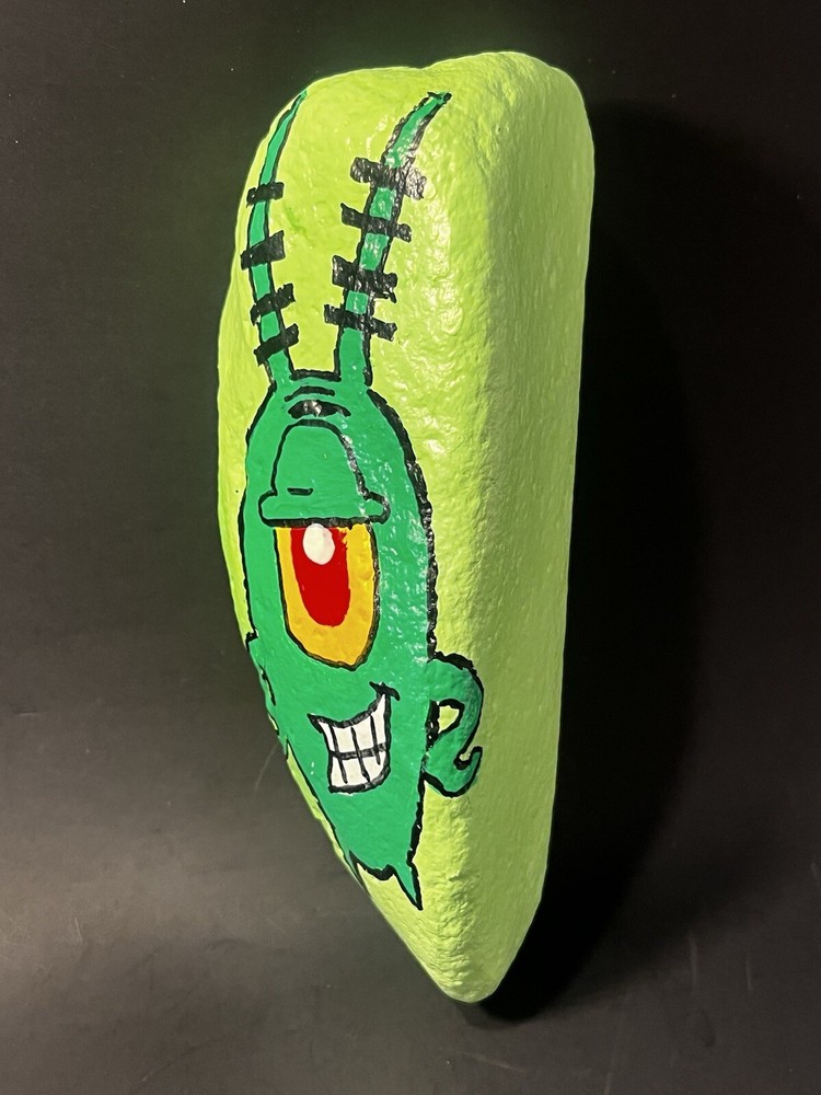 Plankton Hand Painted Rock Great Gift! SpongeBob SquarePants