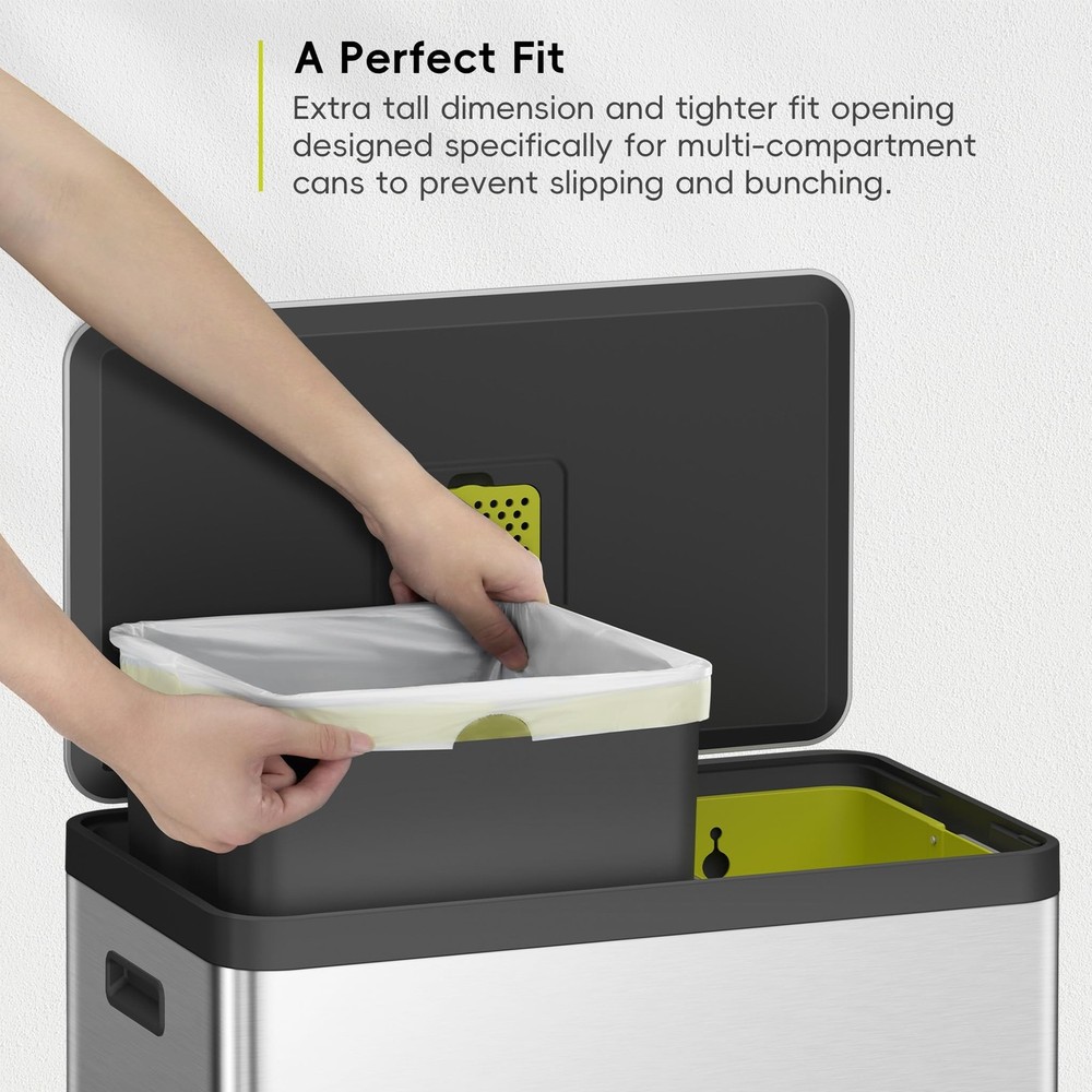 EKO Easy-Dispense Roll 80 Count Extra-Strong Drawstring Tall Kitchen Trash Ba...